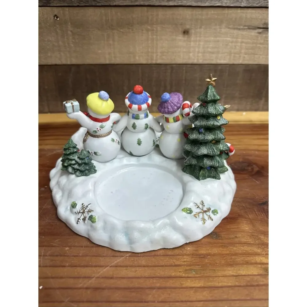 PartyLite Snowman Candle Holder 3 Snowbell Tealight Christmas Holiday In Box - Picture 4 of 6